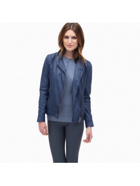 Blueish Sheep Women Leather Jacket