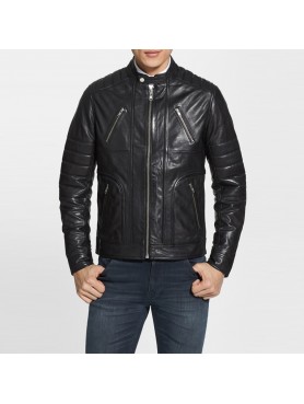 Trim Fit Men Leather Jacket
