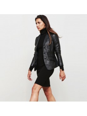 TZ FRANCINE LAMB LEATHER BLAZER